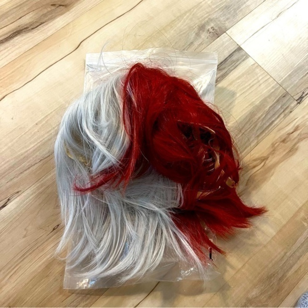 Gray and Red Wig
